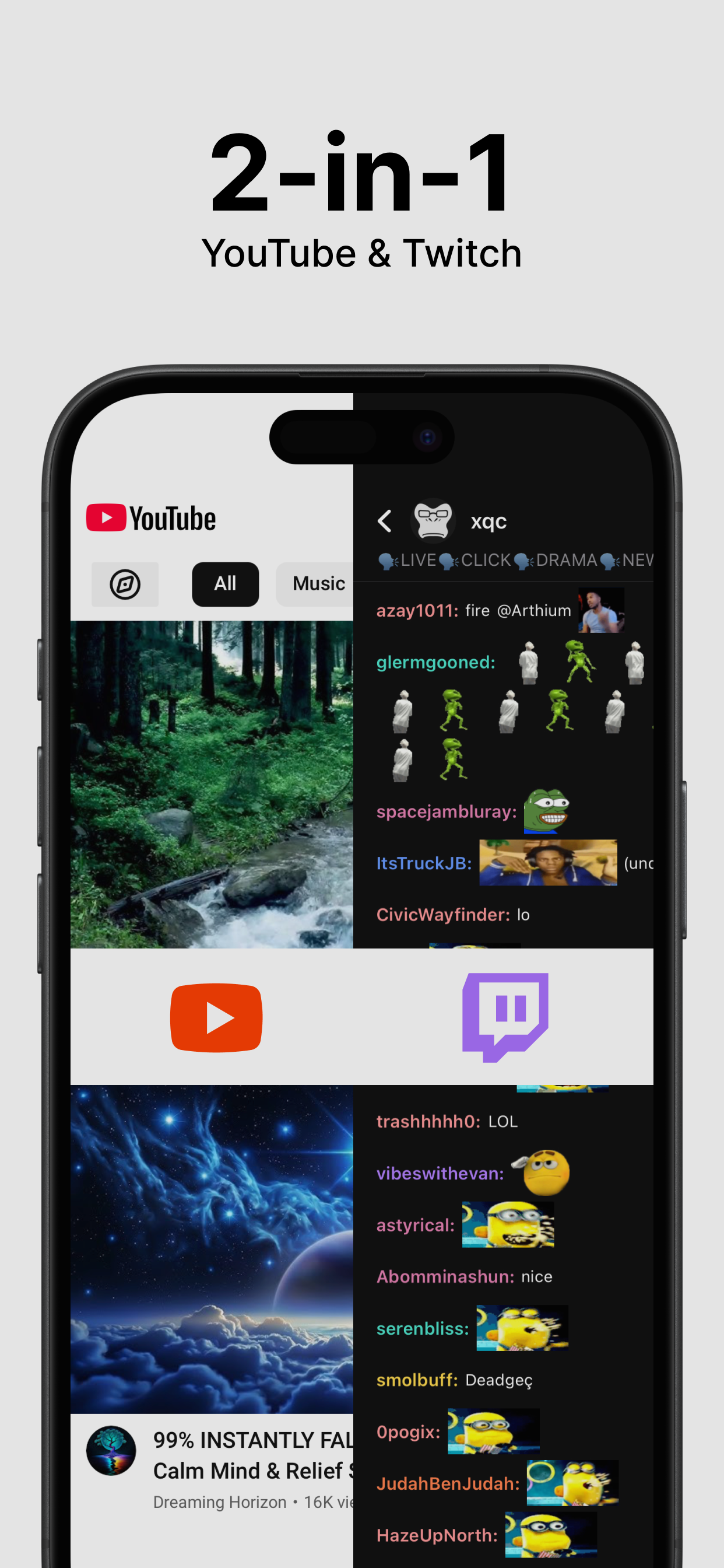 2-in-1 YouTube & Twitch